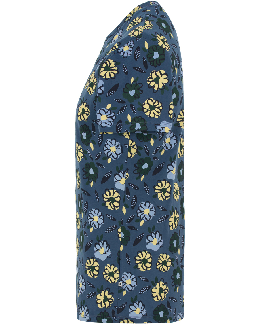 Herre | T-Shirts | NN07 | Barry Printed Flower Tee Blue