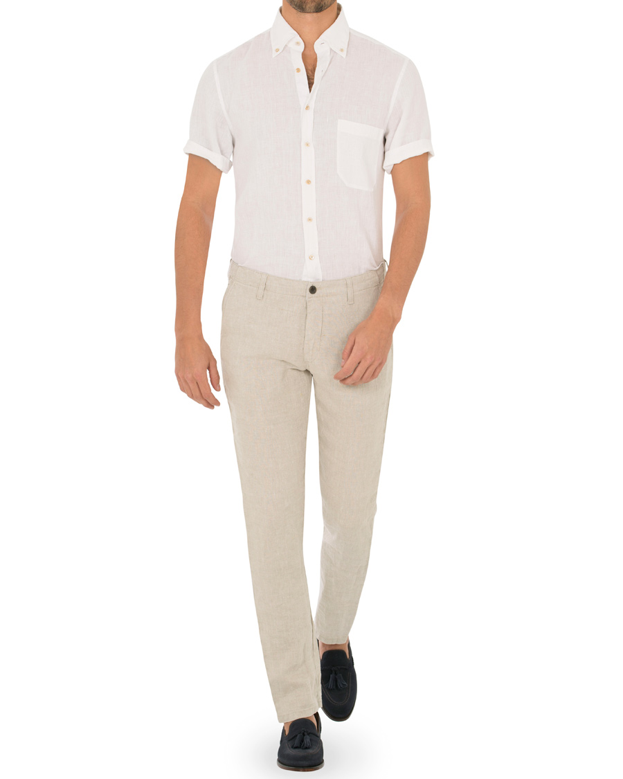 Herre | Bukser | NN07 | New Simon Linen Trousers Oat Nature