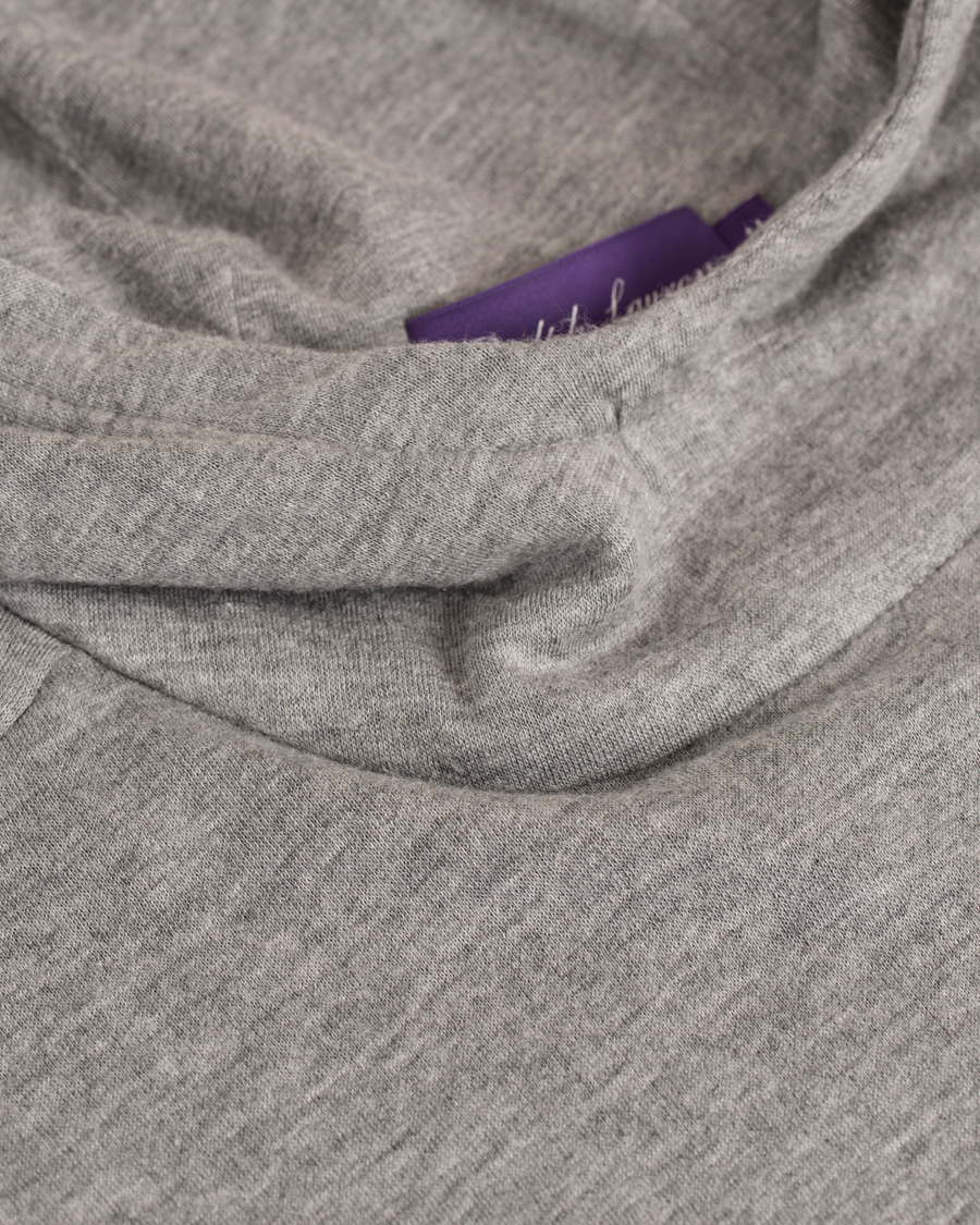Herre | Trøjer | Ralph Lauren Purple Label | Pima Lounge Hood Sweater Silver Melange