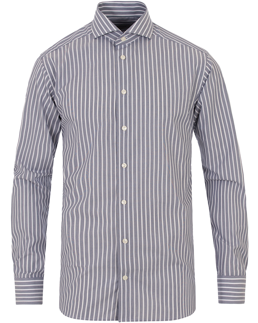 Herre | Skjorter | Eton | Slim Fit Poplin Striped Shirt Dark Blue