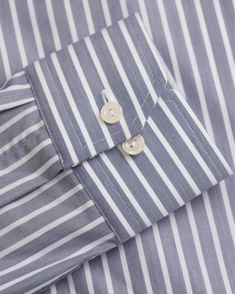 Herre | Skjorter | Eton | Slim Fit Poplin Striped Shirt Dark Blue
