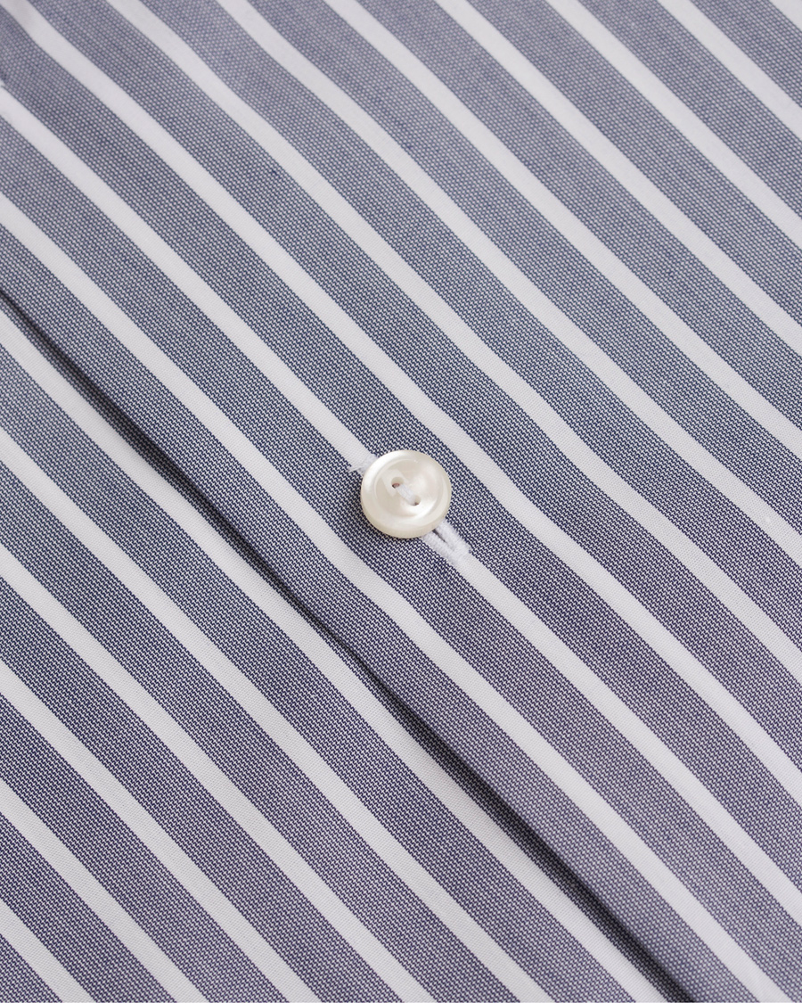 Herre | Skjorter | Eton | Slim Fit Poplin Striped Shirt Dark Blue