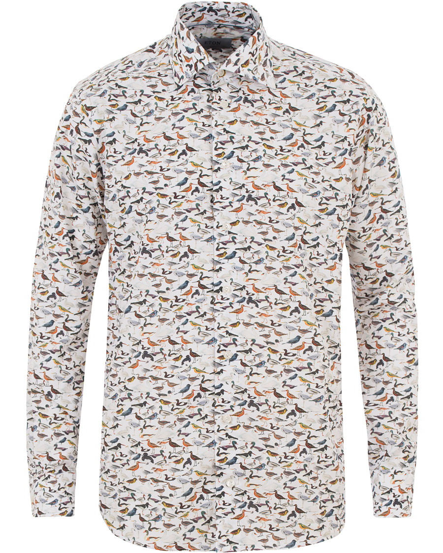 Herre | Skjorter | Eton | Slim Fit Printed Birds Shirt White