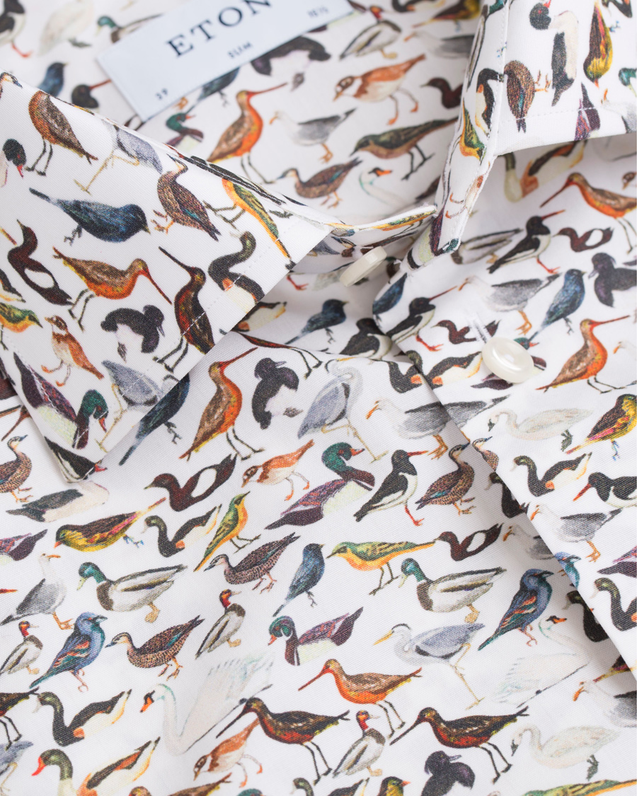 Herre | Skjorter | Eton | Slim Fit Printed Birds Shirt White