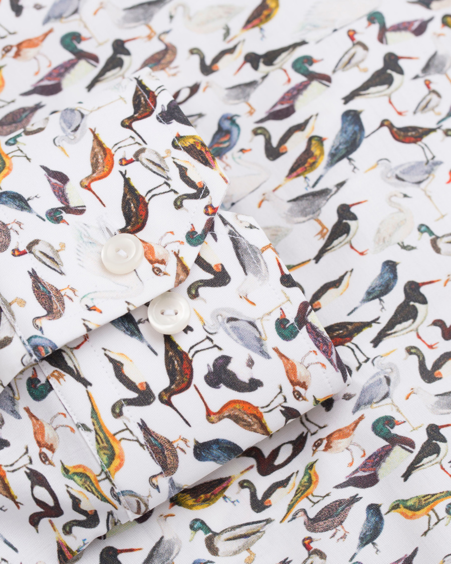 Herre | Skjorter | Eton | Slim Fit Printed Birds Shirt White
