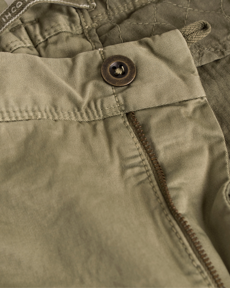 Herre | Bukser | Incotex | Slim Fit Stretch Slacks Light Army