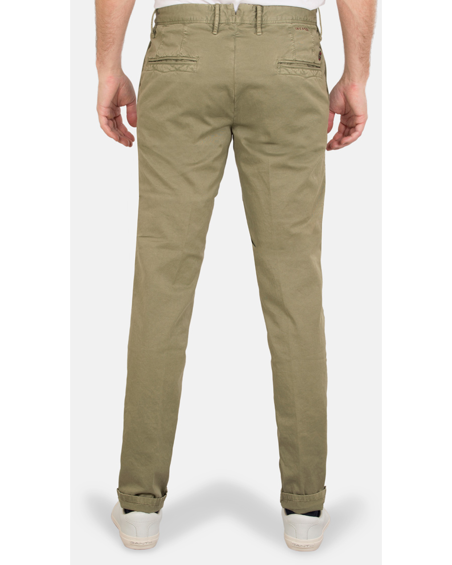 Herre | Bukser | Incotex | Slim Fit Stretch Slacks Light Army