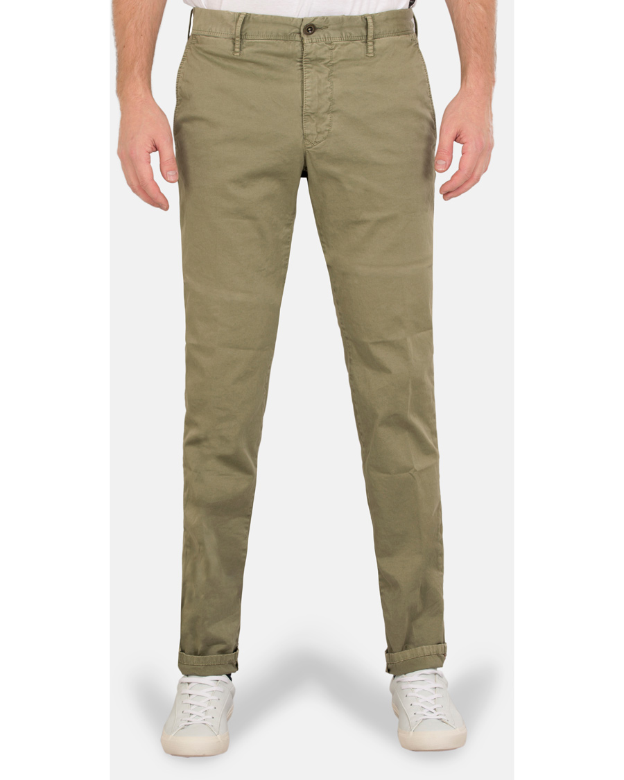 Herre | Bukser | Incotex | Slim Fit Stretch Slacks Light Army