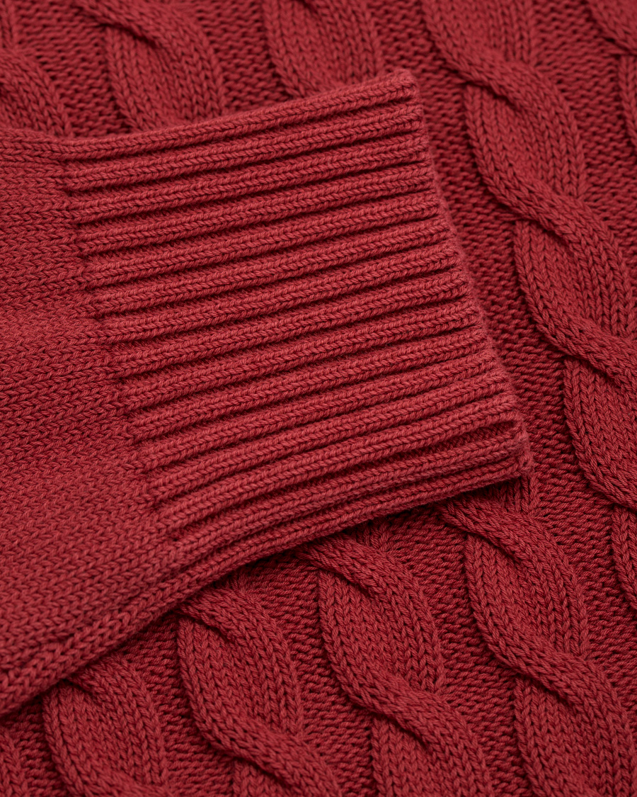 Herre | Trøjer | Zanone | Cotton Cable Sweater Bordeaux Red