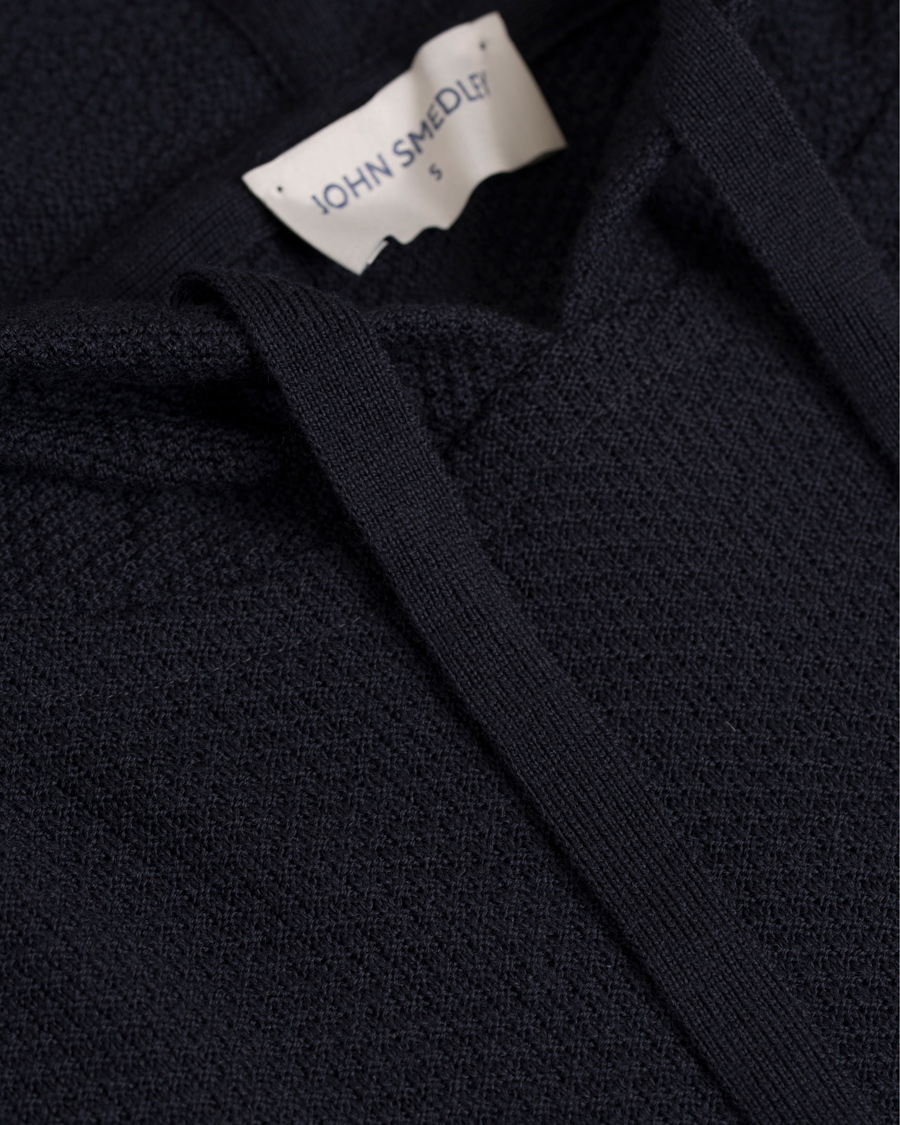 Herre | Trøjer | John Smedley | 4 Singular Extra Fine Merino Hoodie Midnight