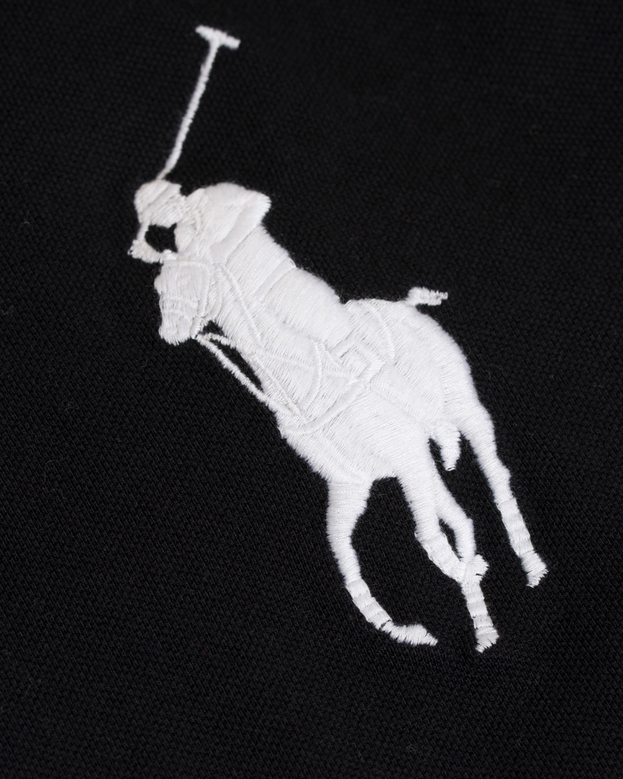 Herre | Polotrøjer | Polo Ralph Lauren | Custom Fit Big Pony Diagonal Stripe Polo Black/White