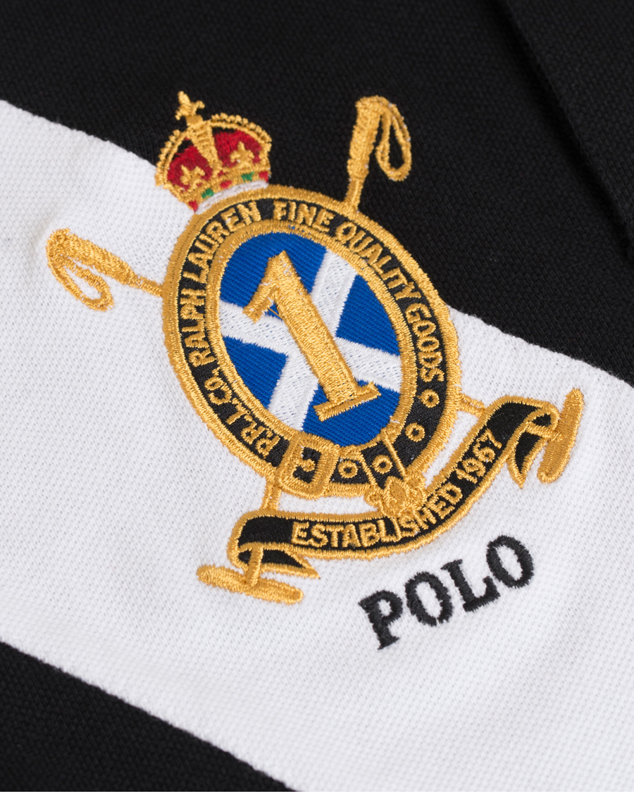 Herre | Polotrøjer | Polo Ralph Lauren | Custom Fit Big Pony Diagonal Stripe Polo Black/White
