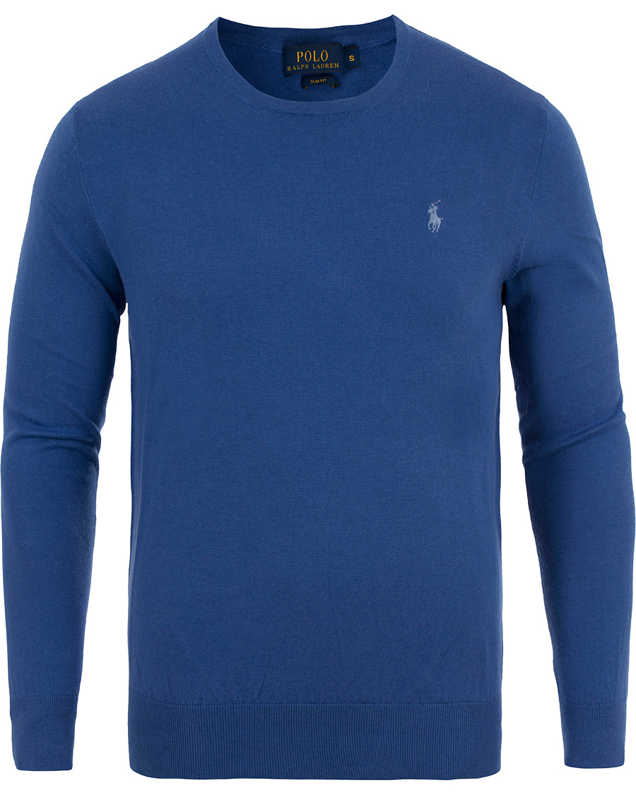 Herre | Trøjer | Polo Ralph Lauren | Slim Fit Cotton Crew Neck Pullover Blue Legacy