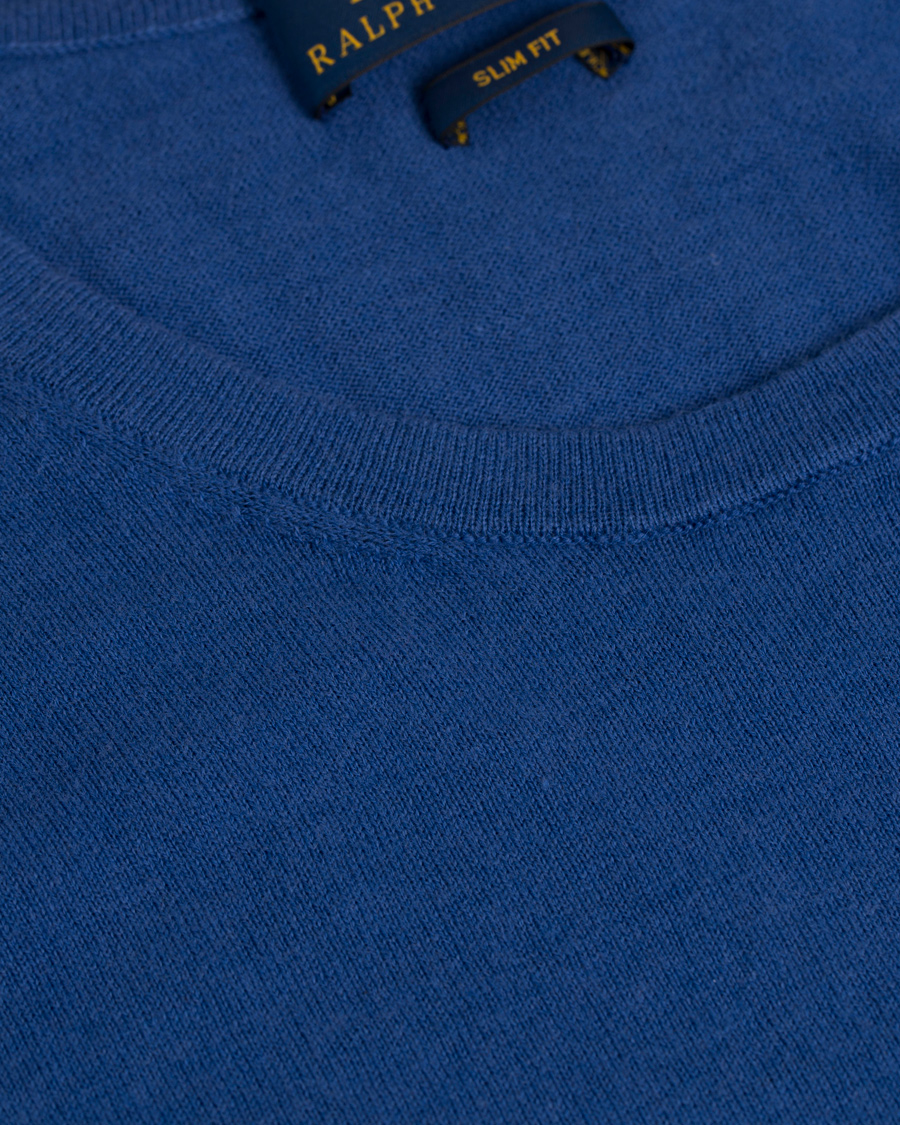 Herre | Trøjer | Polo Ralph Lauren | Slim Fit Cotton Crew Neck Pullover Blue Legacy