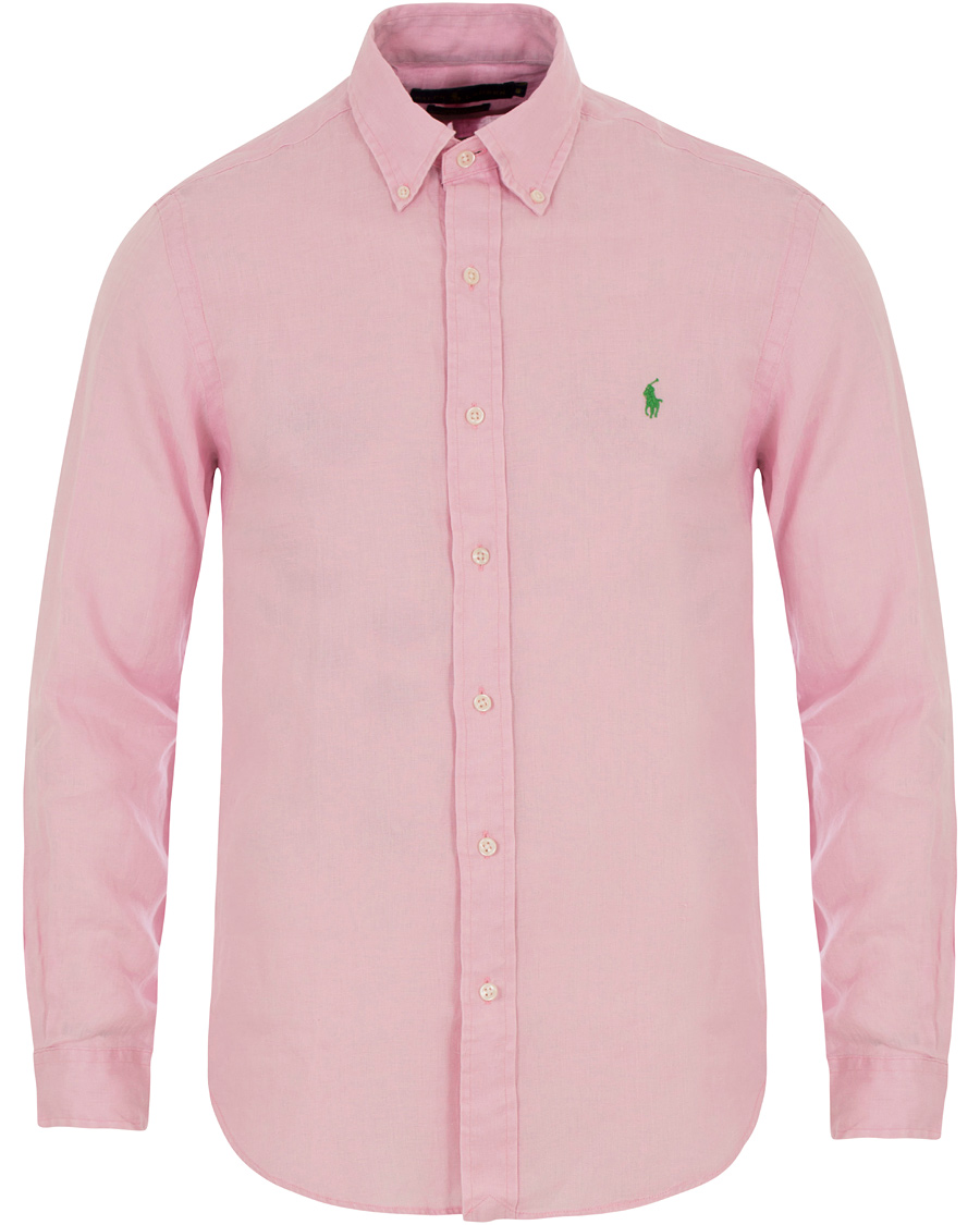 Polo Ralph Lauren Slim Fit Linen Shirt Carmel Pink - CareOfCarl.dk
