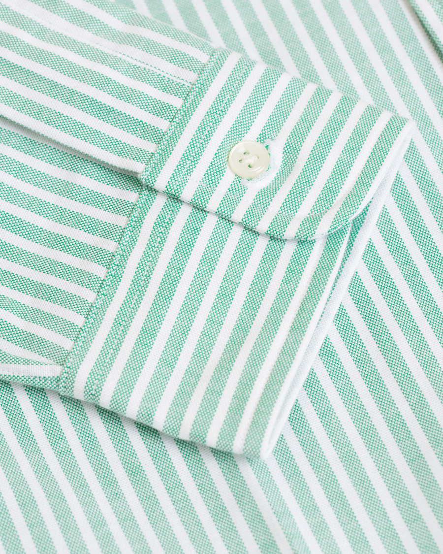 Herre | Skjorter | Polo Ralph Lauren | Slim Fit Oxford Stretch Stripe Shirt Green/White