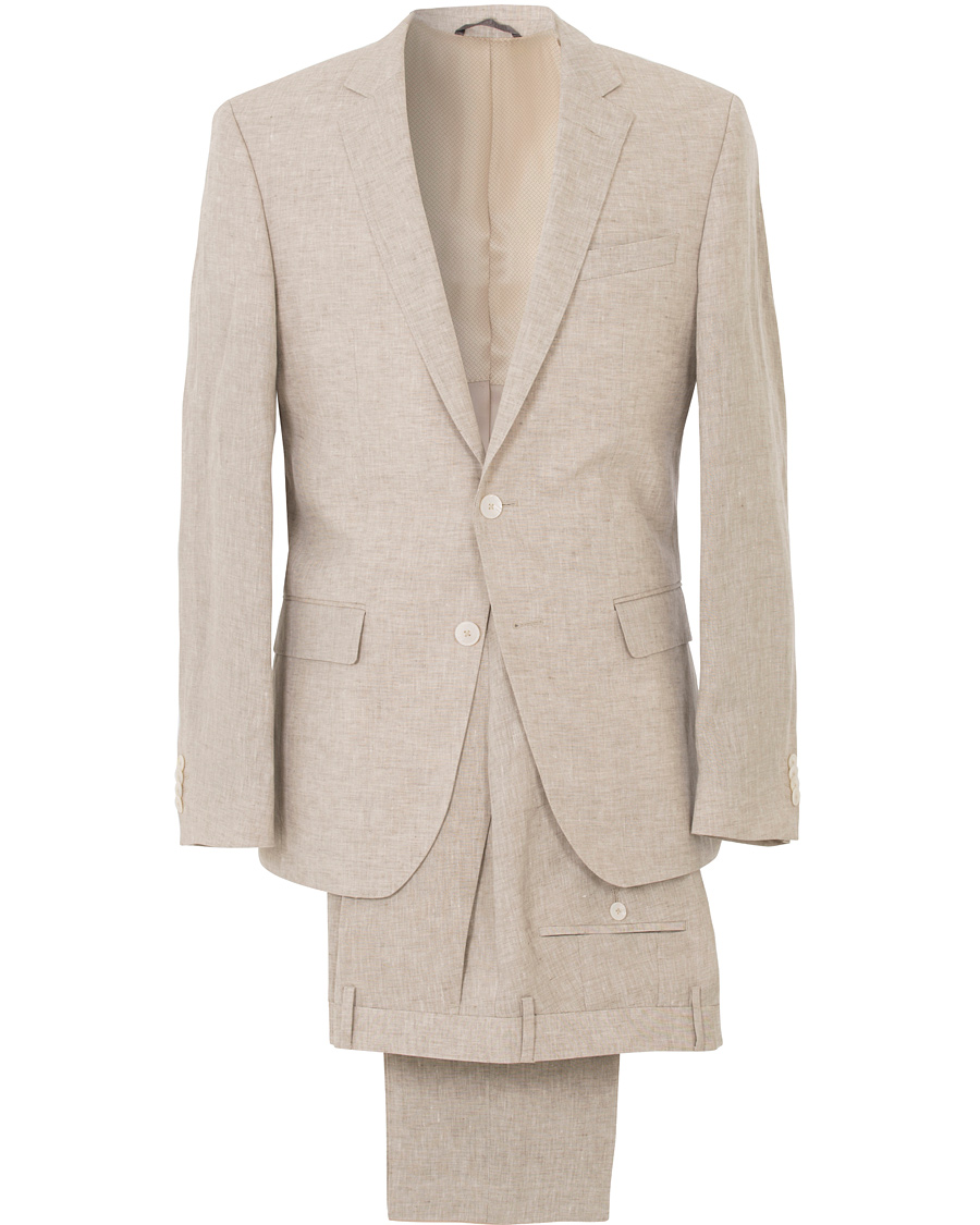 Herre | Jakkesæt | BOSS BLACK | BOSS Hutson/Gander Linen Suit Natural