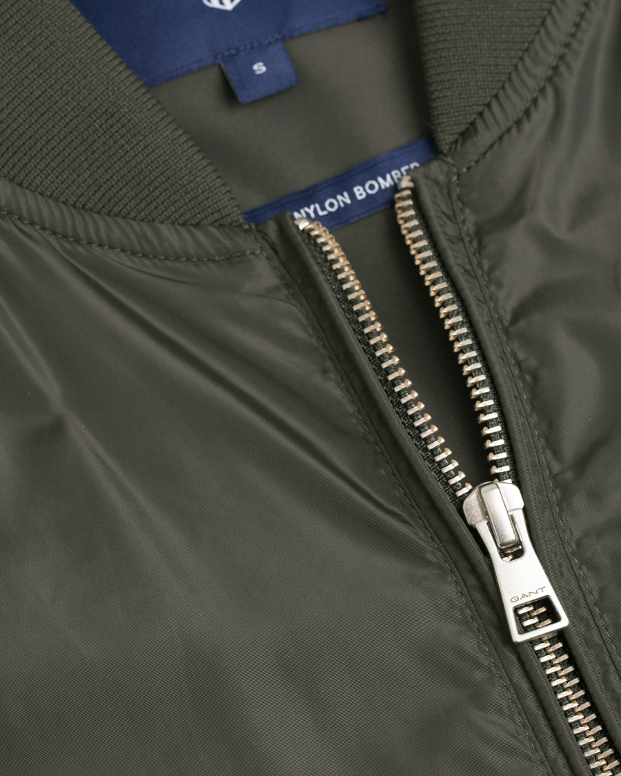 Herre | Jakker | GANT | Airy Nylon Bomber Jacket Pine Green