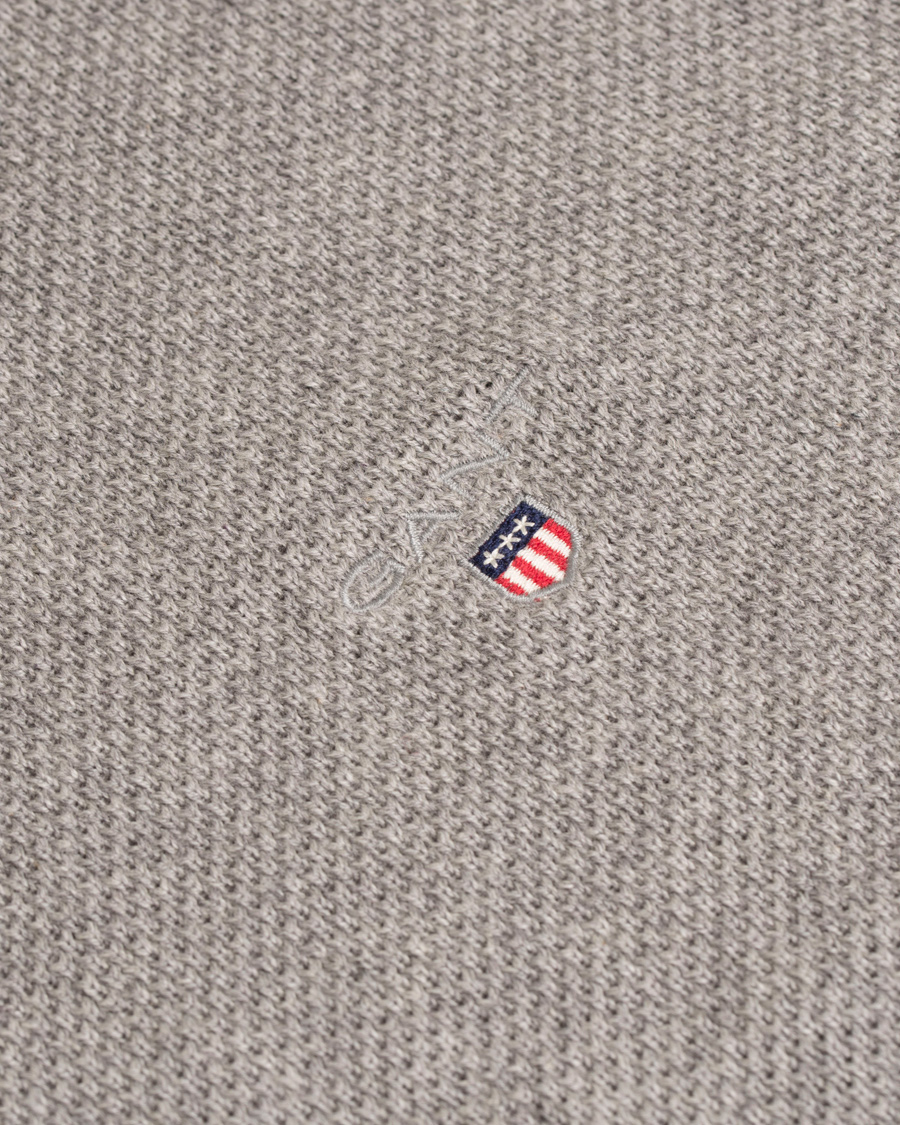 Herre | Trøjer | GANT | Cotton Pique Crew Neck Grey Melange