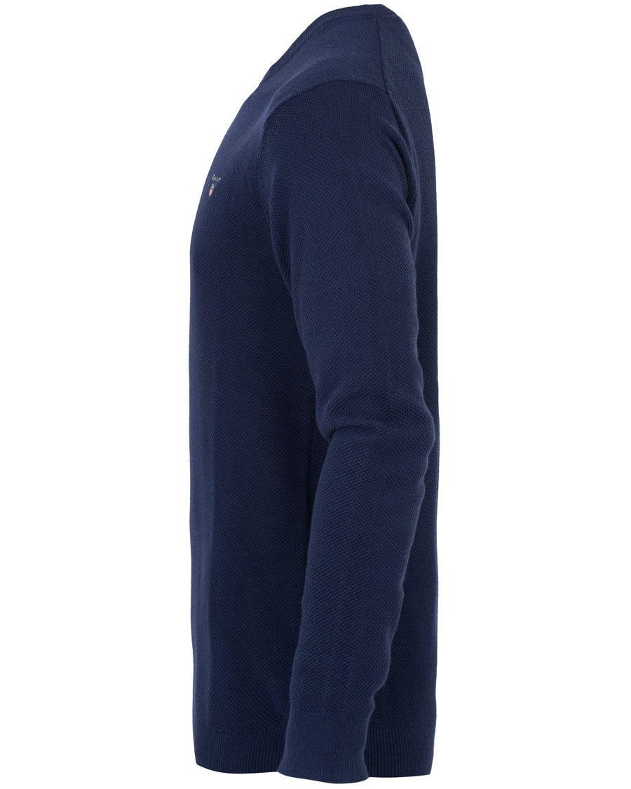 Herre | Trøjer | GANT | Cotton Pique Crew Neck Blue