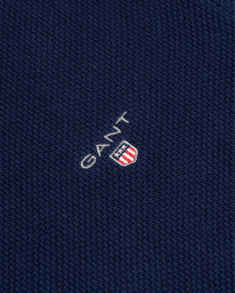 Herre | Trøjer | GANT | Cotton Pique Crew Neck Blue
