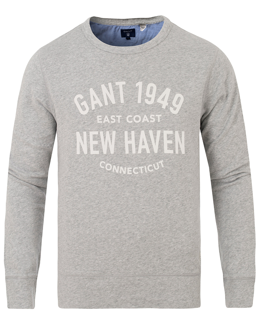 Herre | Trøjer | GANT | New Haven Sweatshirt Grey Melange