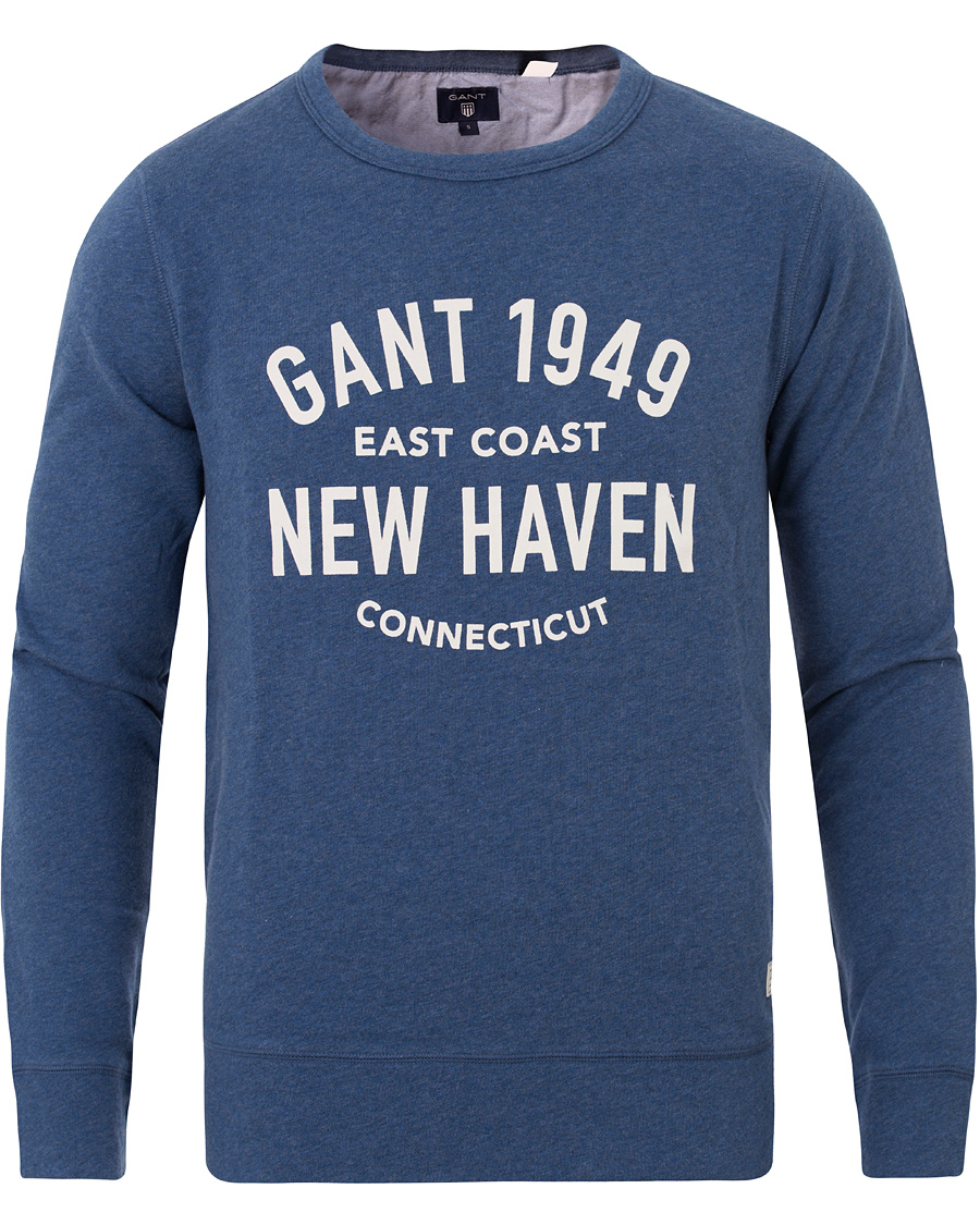 Herre | Trøjer | GANT | New Haven Sweatshirt Blue Melange
