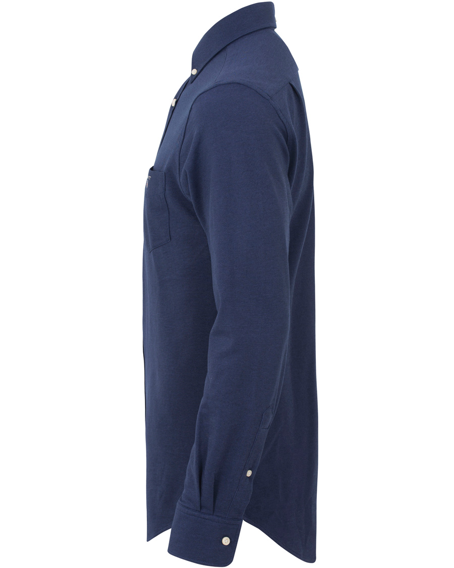 Herre | Skjorter | GANT | Fitted Body Tech Prep Pique Shirt Navy