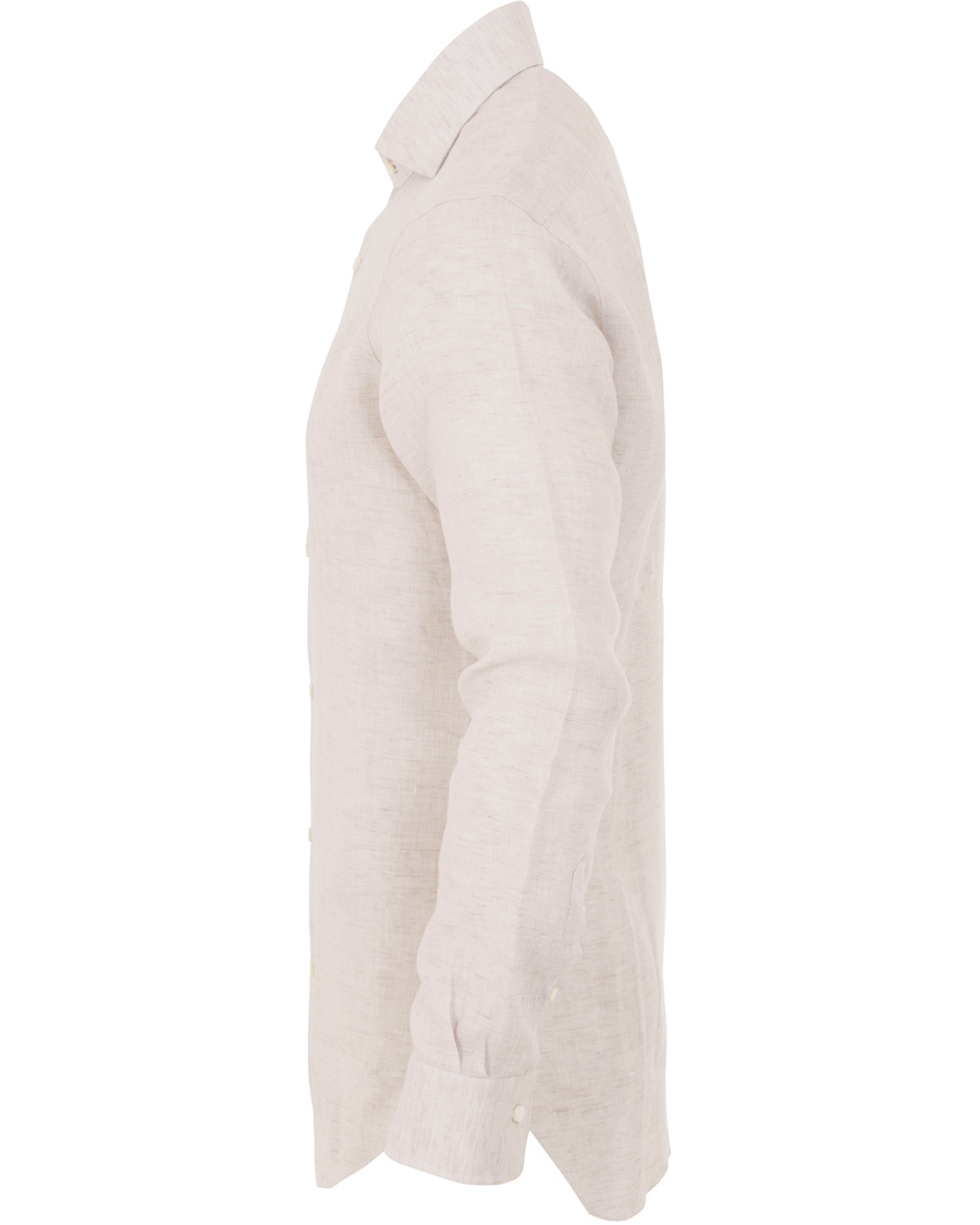Herre | Skjorter | Barba Napoli | Slim Fit Linen Shirt Beige