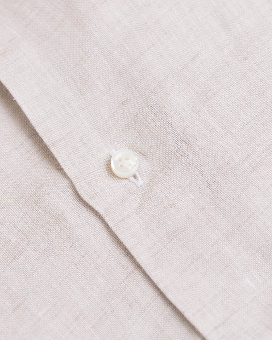 Herre | Skjorter | Barba Napoli | Slim Fit Linen Shirt Beige