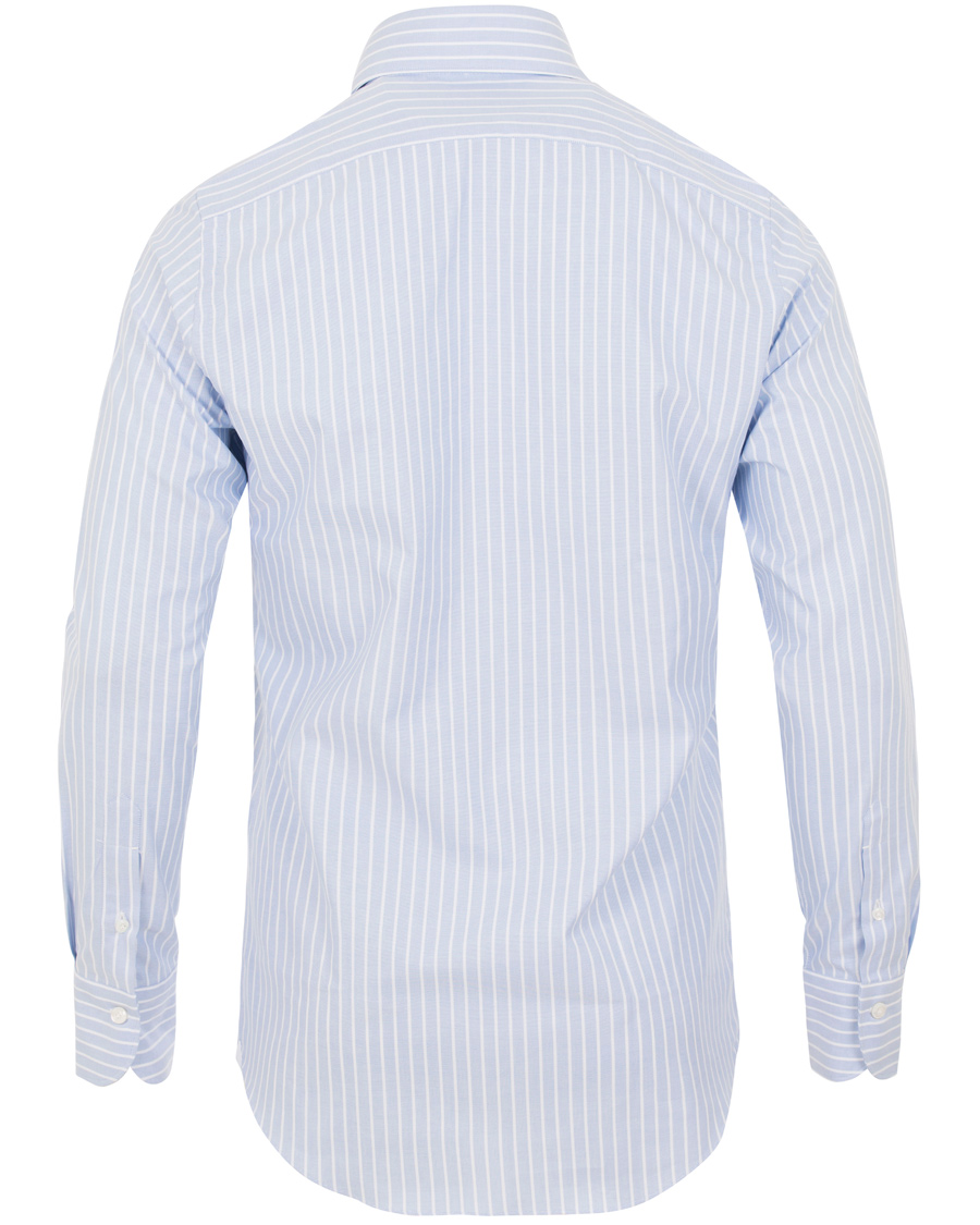 Herre | Skjorter | Finamore Napoli | Milano Slim Fit Oxford Stripe Shirt Light Blue