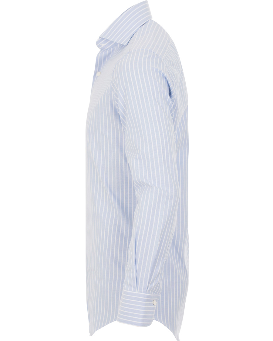 Herre | Skjorter | Finamore Napoli | Milano Slim Fit Oxford Stripe Shirt Light Blue