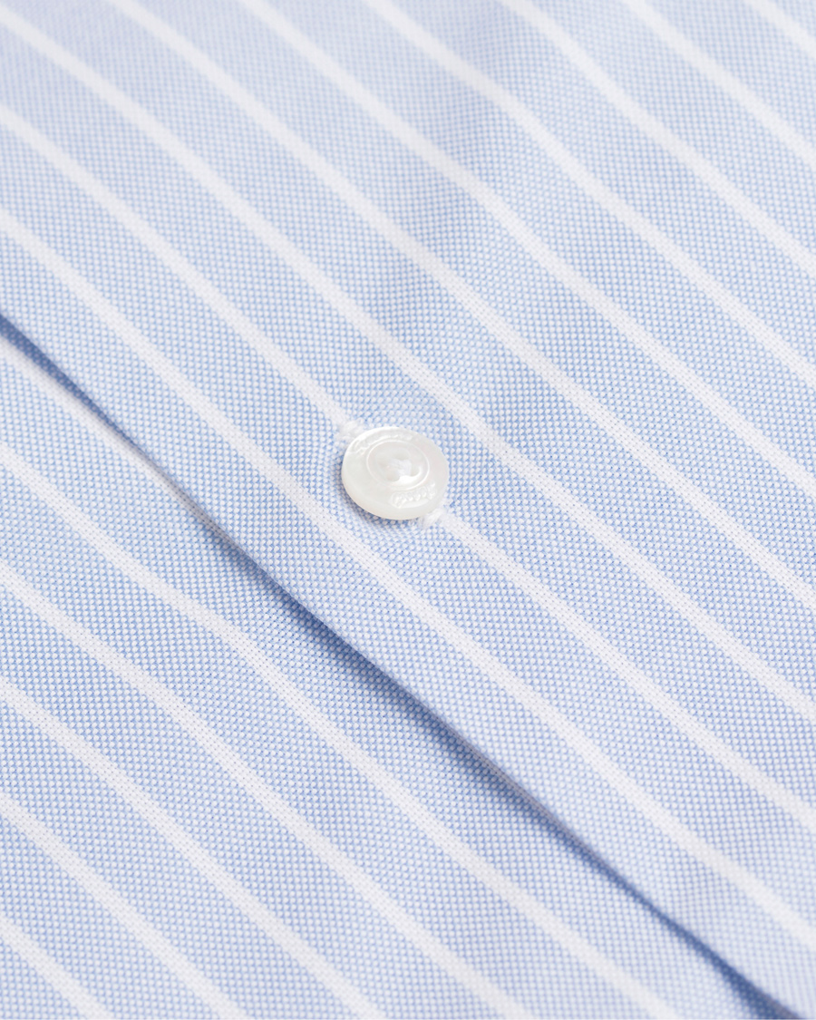 Herre | Skjorter | Finamore Napoli | Milano Slim Fit Oxford Stripe Shirt Light Blue