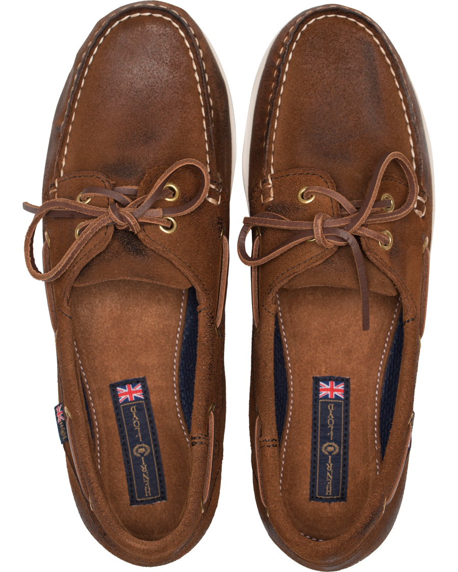 Kiks Ulv i fåretøj Samarbejdsvillig Henri Lloyd Harbour Waxed Suede Boat Shoe Mid Brown - CareOfCarl.dk