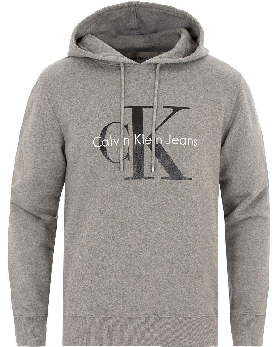 dart inden længe Tegne forsikring Calvin Klein Jeans True Icon Hoodie Mid Grey Heather - CareOfCarl.dk