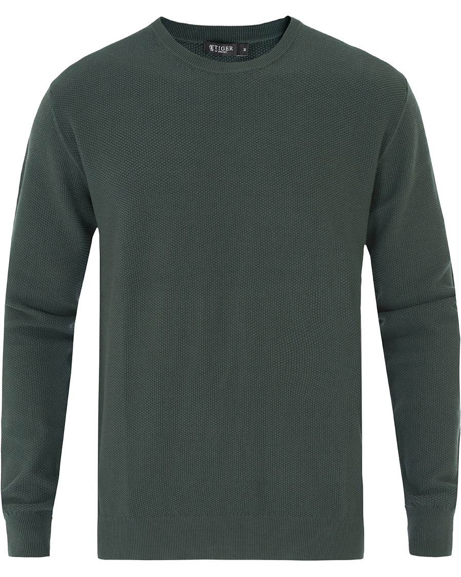 Herre | Trøjer | Tiger of Sweden | Matias Waffle Crew Neck Nobel Green
