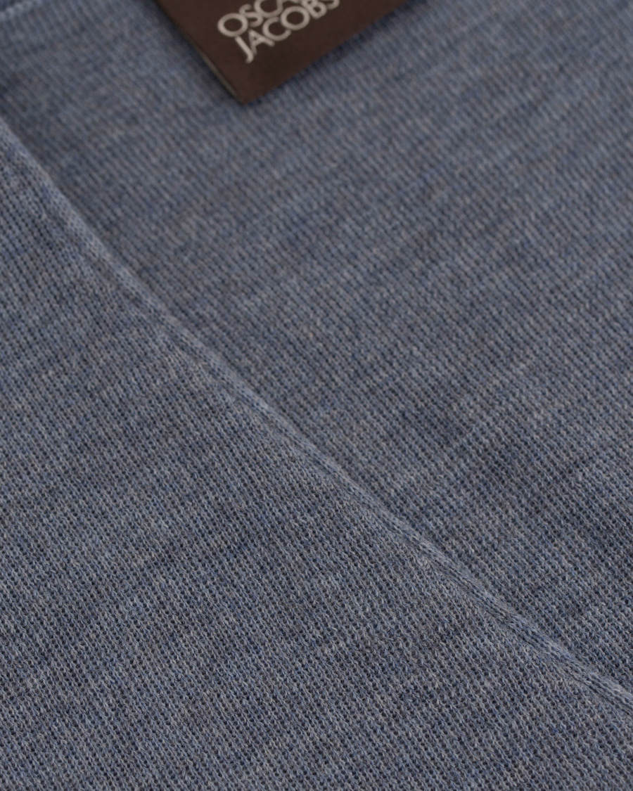 Herre | Trøjer | Oscar Jacobson | Tailor Extrafine Merino Wool Waistcoat Blue Melange
