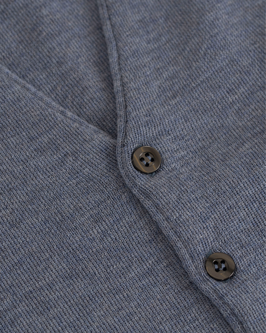 Herre | Trøjer | Oscar Jacobson | Tailor Extrafine Merino Wool Waistcoat Blue Melange