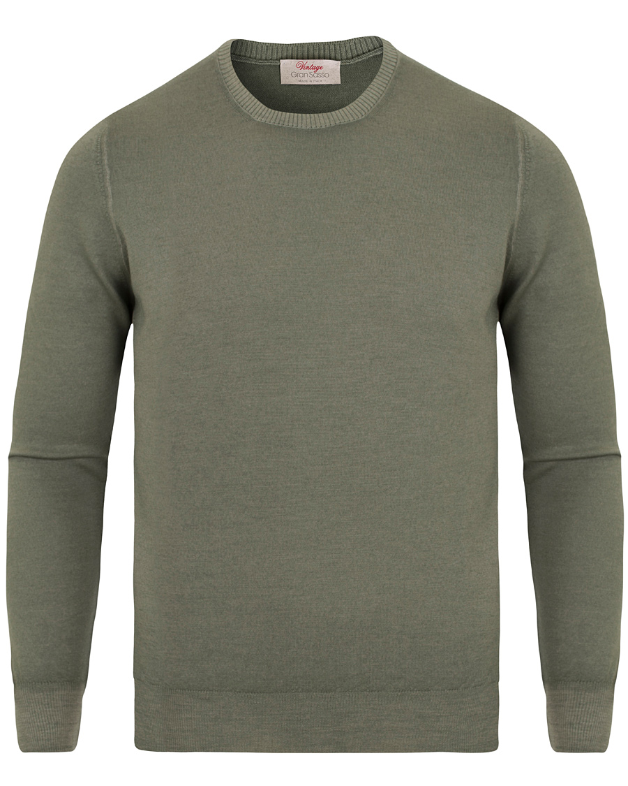 Herre | Trøjer | Gran Sasso | Merino Vintage Fashion Fit Pullover Green
