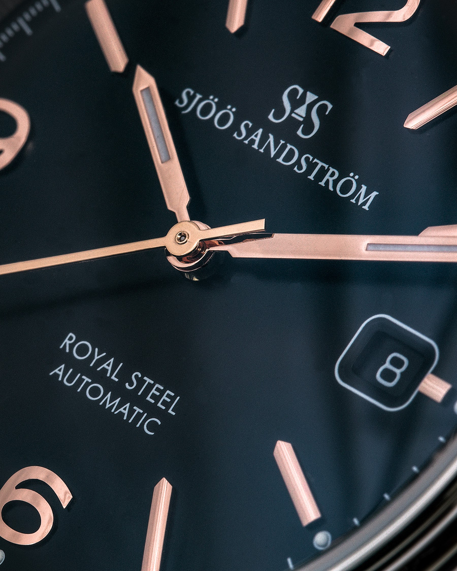 Herre | Sjöö Sandström Royal Steel Classic 41mm Black and Black Alligator | Sjöö Sandström | Royal Steel Classic 41mm Black and Black Alligator