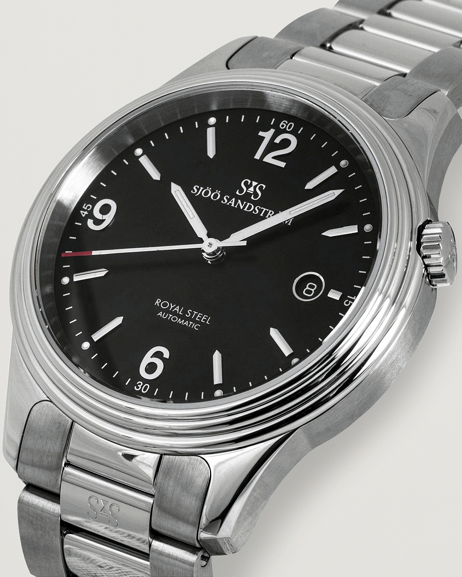Herre | Fine watches | Sjöö Sandström | Royal Steel Classic 41mm Black and Steel