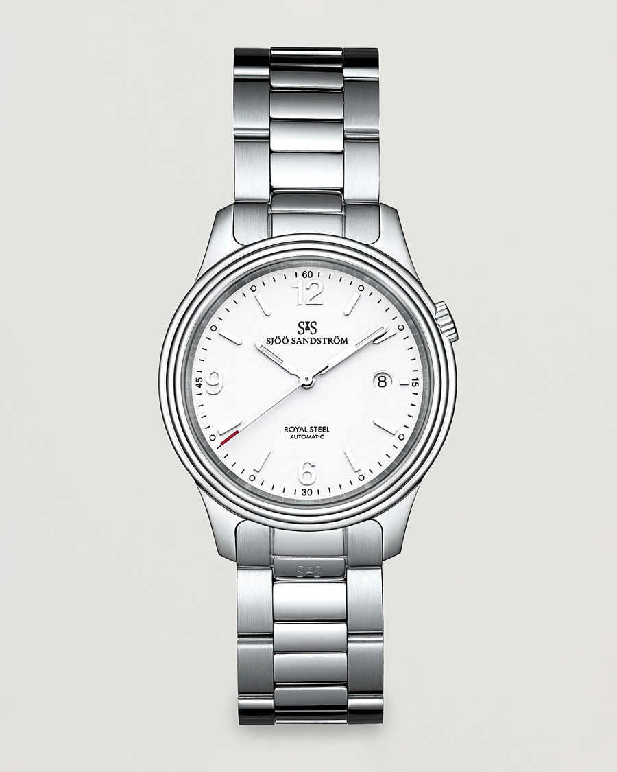 Herre | Sjöö Sandström Royal Steel Classic 41mm White and Steel | Sjöö Sandström | Royal Steel Classic 41mm White and Steel