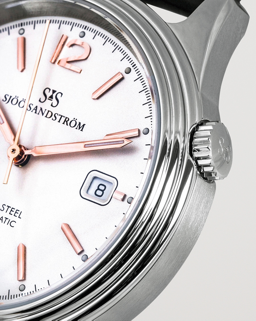 Herre | Sjöö Sandström Royal Steel Classic 41mm Ivory and Brown Alligator | Sjöö Sandström | Royal Steel Classic 41mm Ivory and Brown Alligator