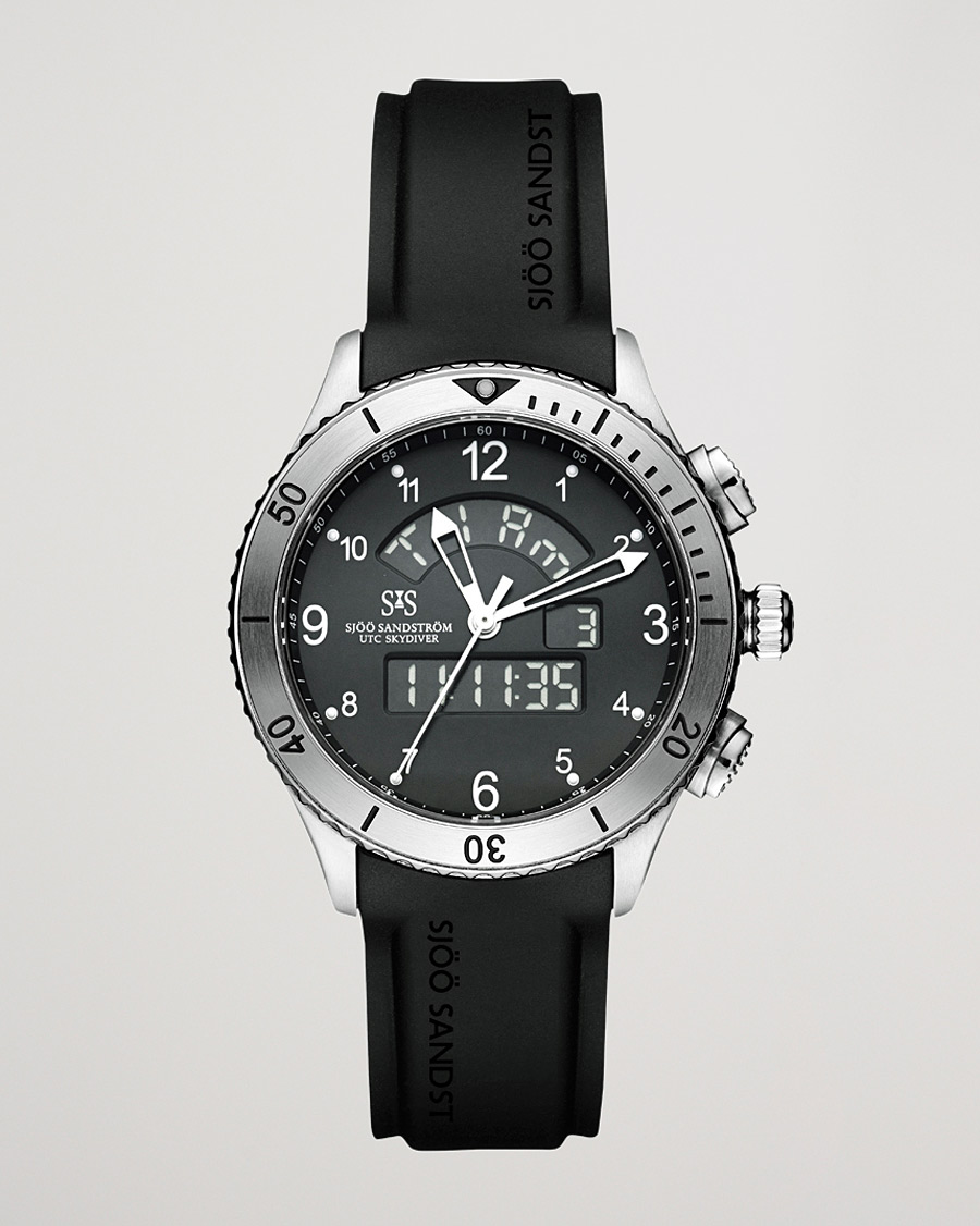 Herre | Sjöö Sandström UTC Skydiver 44,2mm Black and Black Rubber | Sjöö Sandström | UTC Skydiver 44,2mm Black and Black Rubber