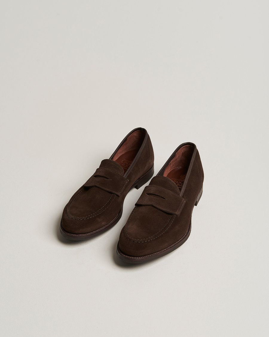 Herre | Sko i ruskind | Crockett & Jones | Harvard City Sole Dark Brown Suede