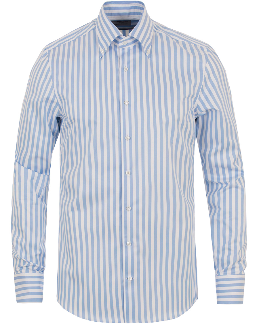 Herre | Skjorter | Stenströms | Slimline Button Down Stripe Shirt White/blue