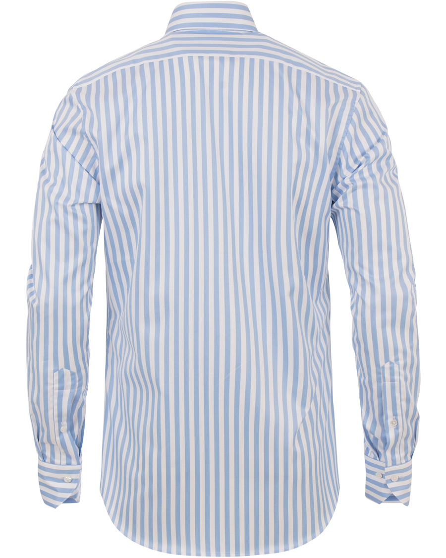 Herre | Skjorter | Stenströms | Slimline Button Down Stripe Shirt White/blue