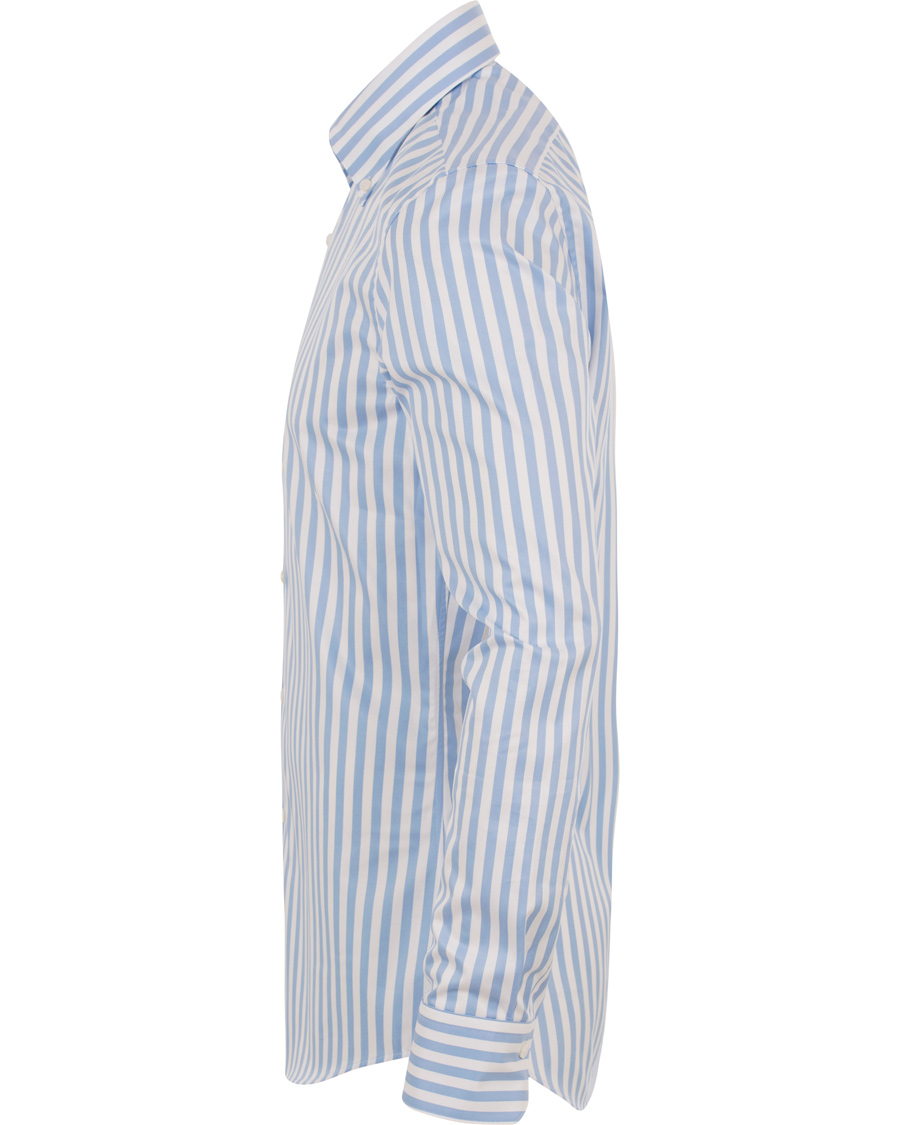 Herre | Skjorter | Stenströms | Slimline Button Down Stripe Shirt White/blue