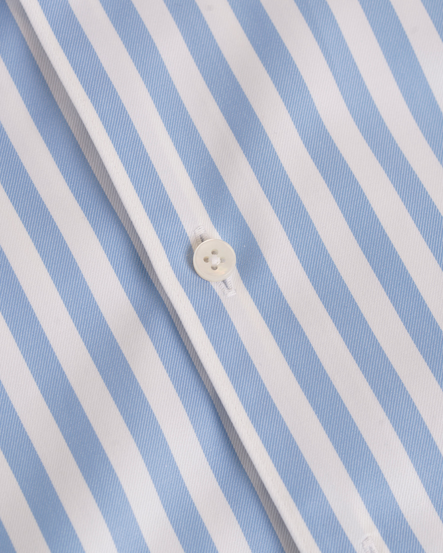 Herre | Skjorter | Stenströms | Slimline Button Down Stripe Shirt White/blue