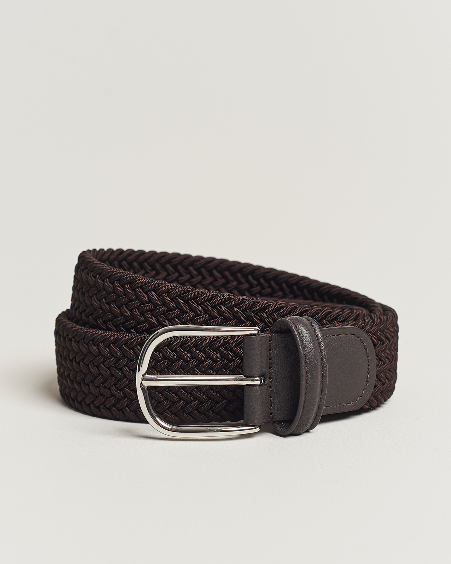 Herre | Bælter | Anderson's | Stretch Woven 3,5 cm Belt Brown